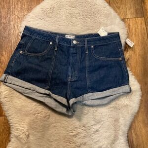 Free People Dark Blue Jean Shorts